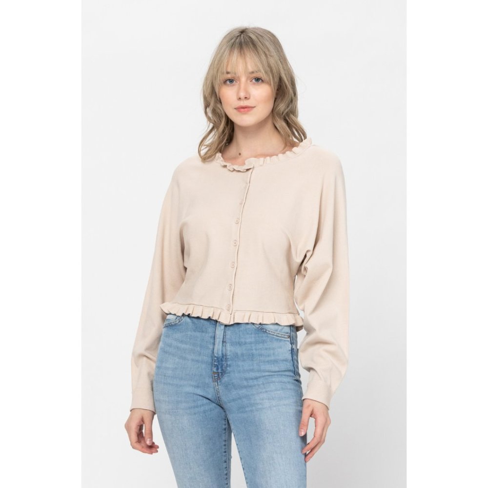 Khaki Button Sweater Top